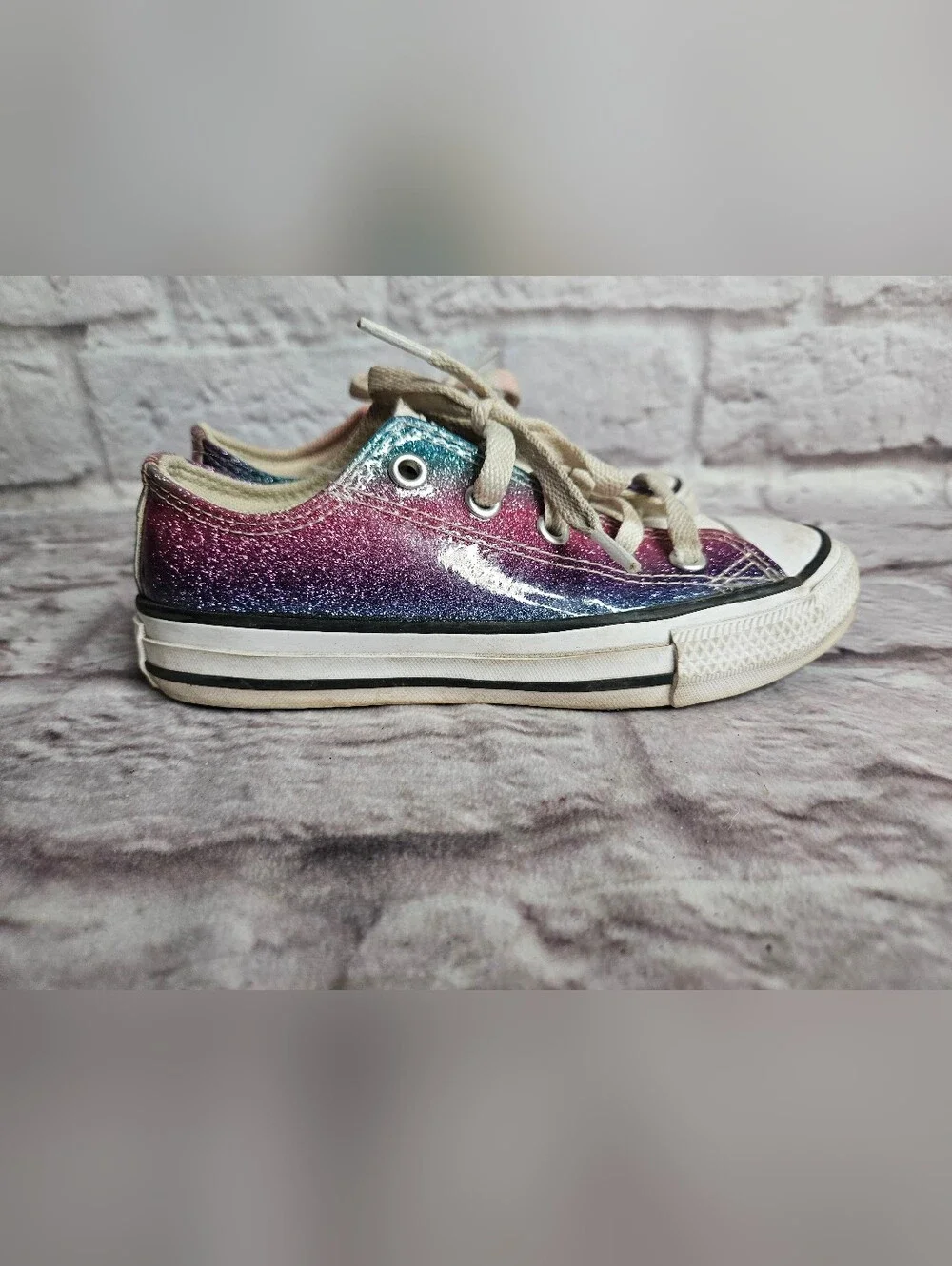 Converse all Star Youth Girls Size 12 Glitter Sneakers Shoes